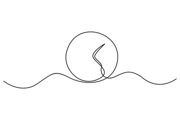 Obraz premium Continuous one line drawing of a classic wall clock minimalist timekeeping illustration 