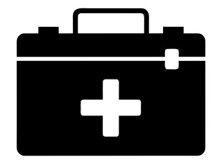 Obraz premium first aid kit black silhouette vector,first aid kit icon