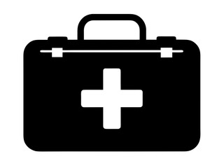 Obraz premium first aid kit black silhouette vector,first aid kit icon