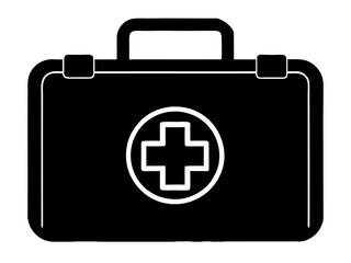 first aid kit black silhouette vector,first aid kit icon