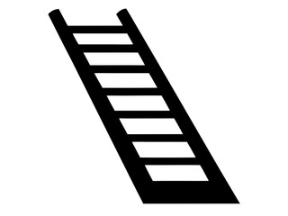 ladder simple black silhouette vector,wooden ladder icon
