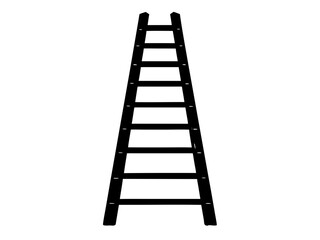 ladder simple black silhouette vector,wooden ladder icon