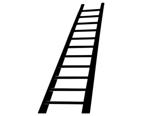 ladder simple black silhouette vector,wooden ladder icon