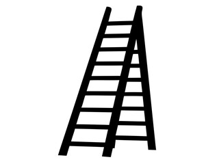 ladder simple black silhouette vector,wooden ladder icon