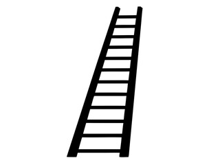 ladder simple black silhouette vector,wooden ladder icon