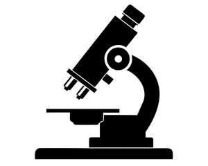 microscope simple black silhouette vector,microscope icon