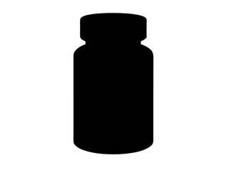 pill bottle black silhouette vector,pill bottle icon