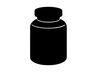 pill bottle black silhouette vector,pill bottle icon