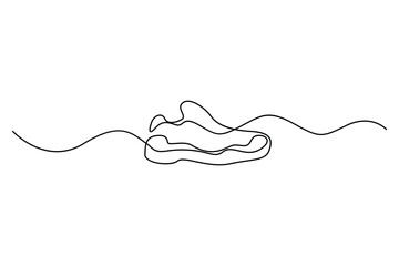 Stylish shoes continuous one line drawing minimalist footwear outline illustration
