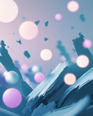 Dreamy Scattered Blue Art with Bokeh Lights