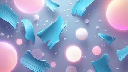 Dreamy Scattered Blue Art with Bokeh Lights