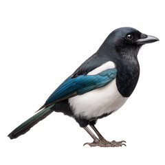 Magpie isolated on transparent background. PNG
