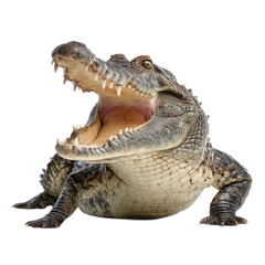 Angry crocodile isolated on transparent background. PNG