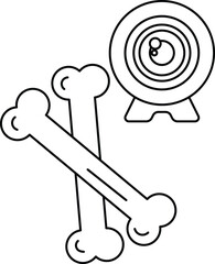 A skeleton and a camera are drawn together