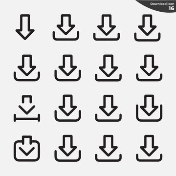 Collection of 16x16 pixel icons in multiple colors