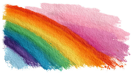 Stunning vibrant watercolor rainbow brush stroke texture overlay perfect for pride celebration design elements isolated on transparent background