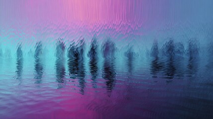 Abstract digital artwork, vibrant purple blue textured liquid.