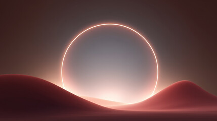 A large circle is in the middle of a desert