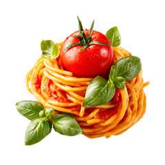 Savory Tomato Pasta with Fresh Basil Leaves for Gourmet Delight