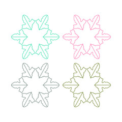 COLORFUL SNOWFLAKSE WINTER XMAS COLLECTION DESIGN ELEMENTS SET VECTOR