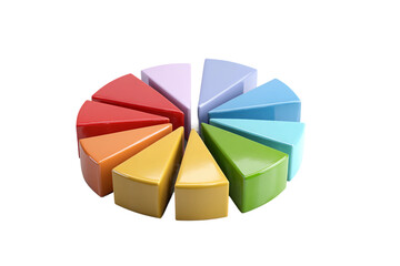 Pie chart segment isolated on transparent background