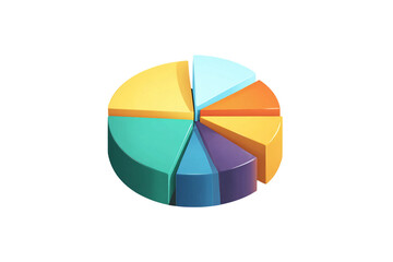 Analytics pie chart isolated on transparent background