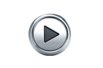 Music play button isolated on transparent background