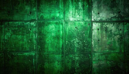 Fototapeta premium A textured, dark emerald green, distressed concrete wall background.