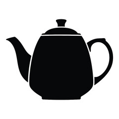 Obraz premium Simple black and white illustration of a classic teapot design