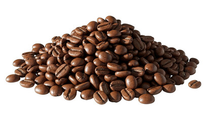 Roasted Coffee Beans Pile Isolated on White