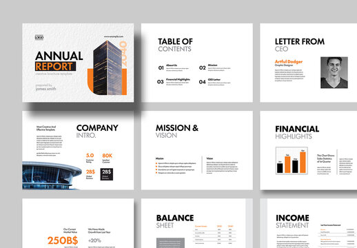 Modern Corporate Annual Report Presentation Design Template