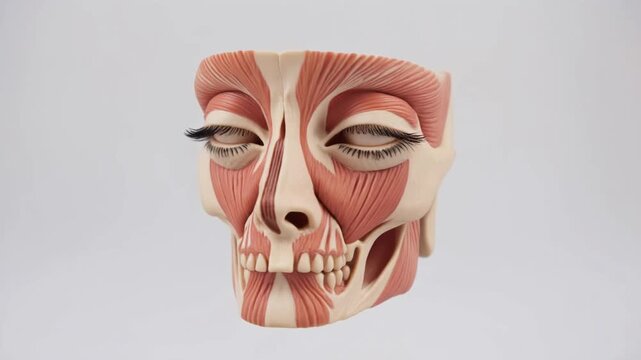Anatomical Model of Human Facial Muscles and Skull