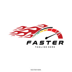 RPM racing car logo vector icon illustration for business design