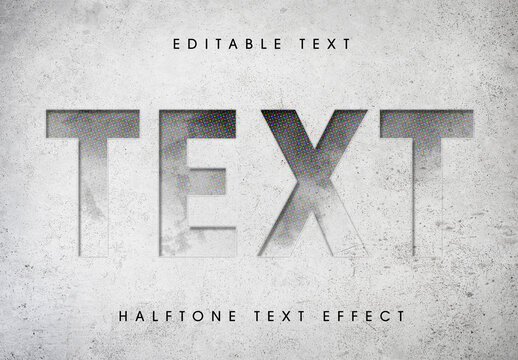 Smoke Halftone Text Effect Mockup
