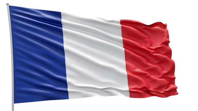 Waving french flag isolated detailed illustration on transparent background isolated on transparent background - Powered by Adobe