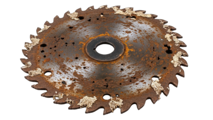 Rusty Circular Saw Blade Isolated on White