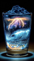 storm in a glass, AI generated