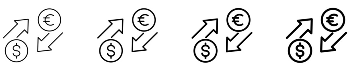 Currency Icon Set Different Style Collection