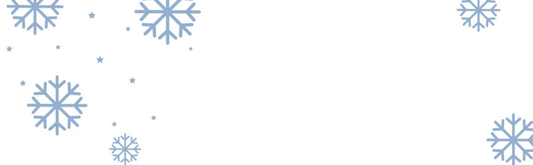 Clean winter background with pale blue geometric snowflakes and tiny stars on white, leaving ample copy space for Christmas greetings, holiday banners, invitations, and seasonal promotional designs. © bibin