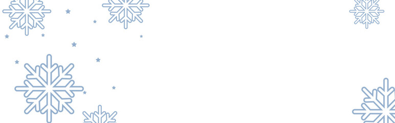 Clean winter background with pale blue geometric snowflakes and tiny stars on white, leaving ample copy space for Christmas greetings, holiday banners, invitations, and seasonal promotional designs. © bibin