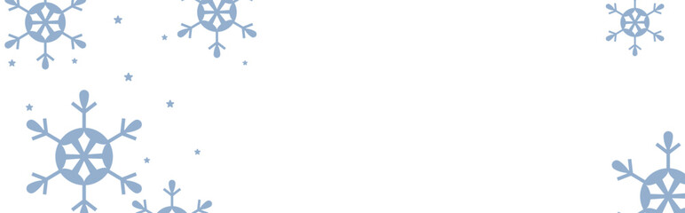 Clean winter background with pale blue geometric snowflakes and tiny stars on white, leaving ample copy space for Christmas greetings, holiday banners, invitations, and seasonal promotional designs. © bibin