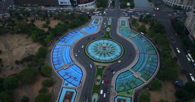 Drone fly over Bucarest and House of People