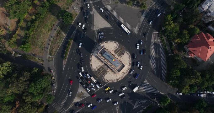 Drone fly - Bucarest - Triumphal Arch 