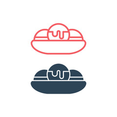 Takoyaki japanese food icons set logo template