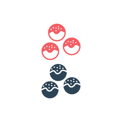 Takoyaki japanese food icons set logo template