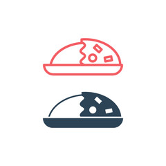 Curry icons set food logo template
