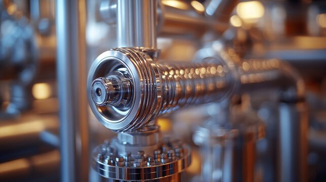 A detailed closeup shows heat exchangers within a waste heat recovery system. The gleaming metal and intricate design evoke concepts of energy efficiency, industrial processes, and