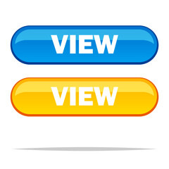 Glossy view button vector isolated illustration