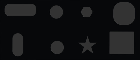 Dark Gray Geometric Shapes on Black Background abstract