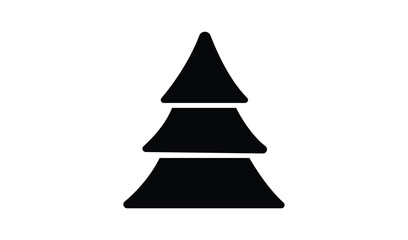 Obraz premium Simple black silhouette of a stylized christmas tree